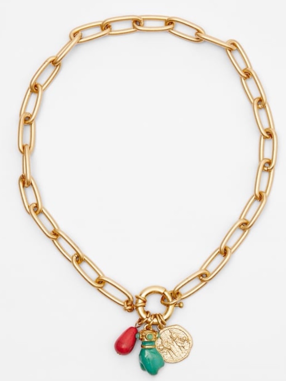 New Zara Gold Link Charm Necklace